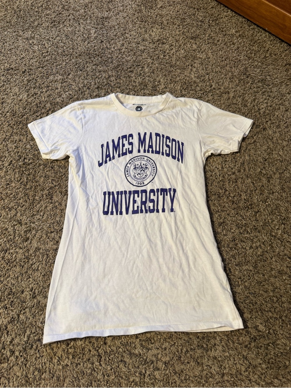 Champion White James Madison University Graphic Tee